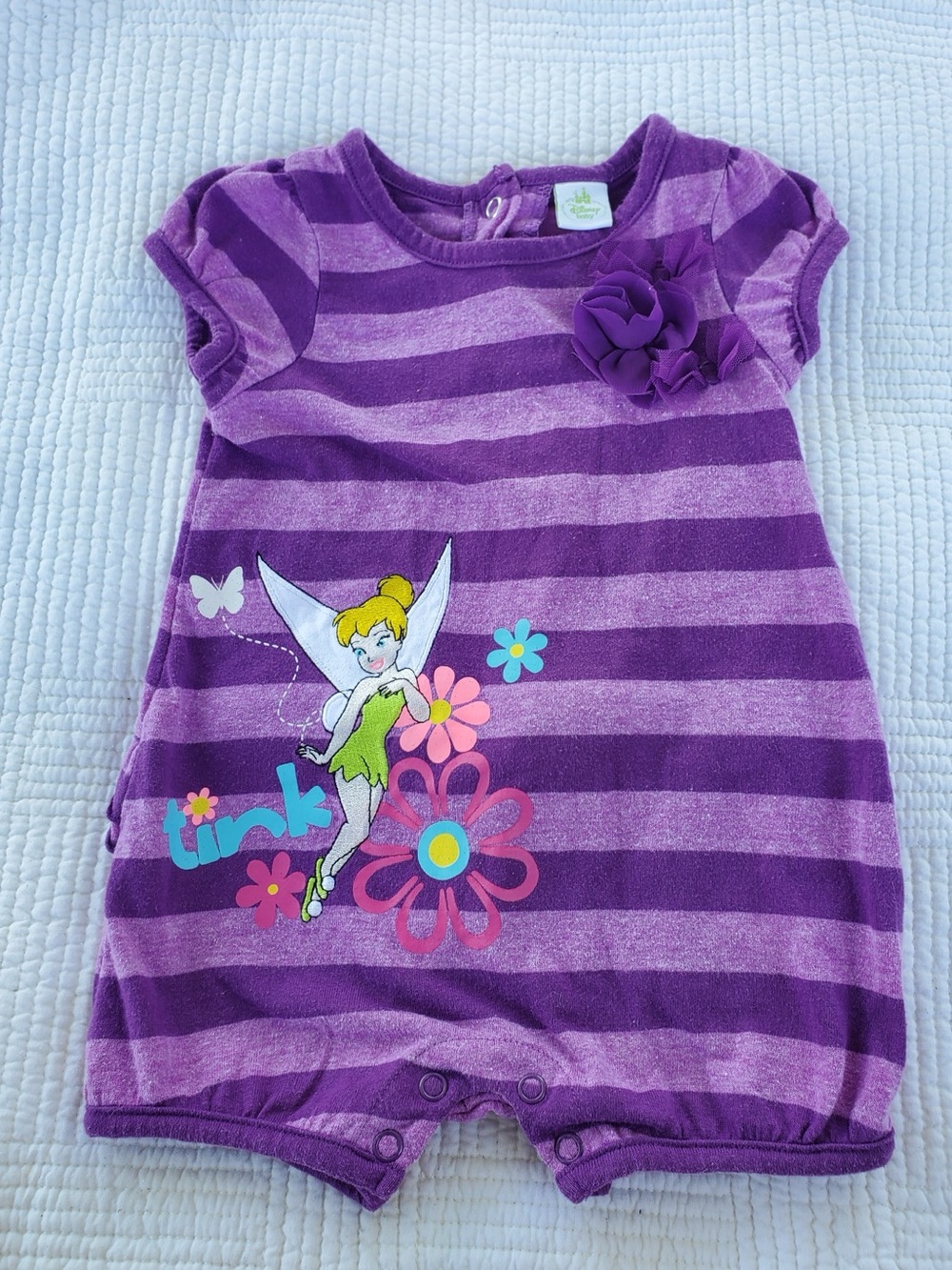Tinker Bell Purple Striped Baby Romper